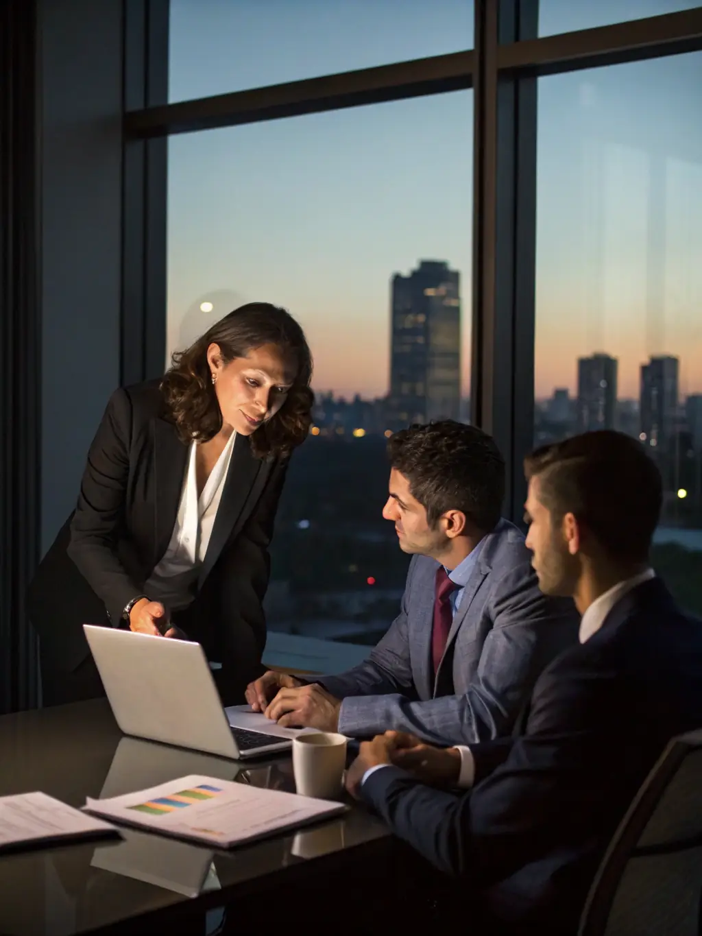 A professional photo of a consultant meeting with airport officials, emphasizing the importance of collaboration and communication.